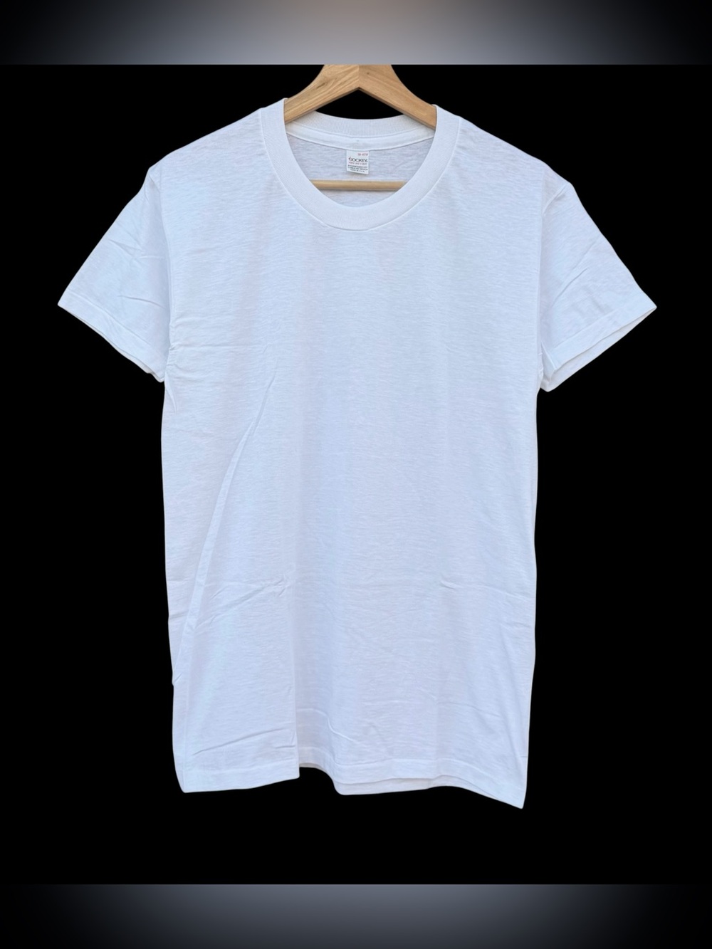 Vintage NOS 70s Jockey Power Knit Blank White T-Shirt Size Medium USA